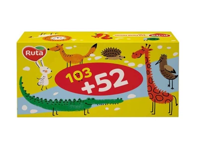 Серветки косметичні RUTA Рута Kids 155шт білі