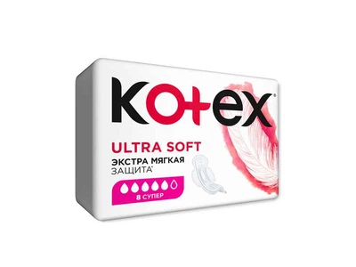 Прокладки гігієнічні KOTEX 8шт 5 крапель Ultra Soft Super