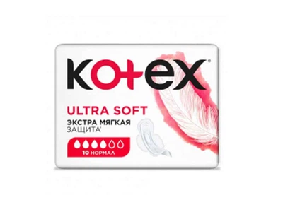 Прокладки гігієнічні KOTEX 10шт 4 крапель Ultra Soft Normal