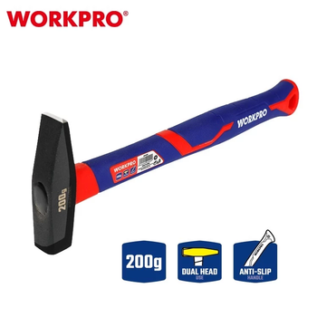 Молоток слюсарний з рукояткою зі скловолокна WORKPRO 200 г PRO WP241021