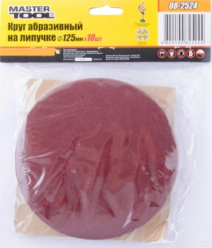 Круг шлифовальный на липучке 125 мм зерно 240, 10шт MASTERTOOL GM (08-2524)