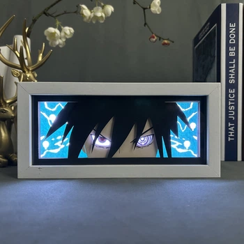 Багатошаровий світильник з 3D ефектом Саске Учиха led лампа нічник з аніме Наруто Naruto Shippuden (100280.0)
