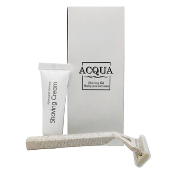 Набор для бритья ACQUA ECO, биоразлагаемая бритва и крем для бритья 10 мл. Комплект 50шт.