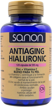 Натуральна харчова добавка Sanon Antiaging Hialuronic 595 мг 120 капсул (8436556082016)