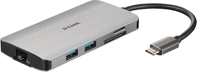 Хаб D-Link DUB-M810 8-in-1 USB-C Hub с HDMI/Ethernet/Card Reader/Power Delivery (DUB-M810)