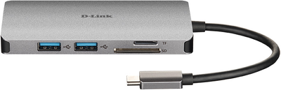 Wieloportowa przejściówka D-Link DUB-M810 8-in-1 USB-C Hub z HDMI/Ethernet/Card Reader/Power Delivery (DUB-M810)