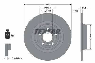 Диски гальмові TEXTAR 92324303 2474230312, A2474230312