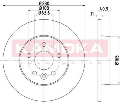 Тормозные диски KAMOKA 1031006 Ford Focus, C-Max; Volvo V50, C30, C70, S40 1223566, 1223568, 1253962