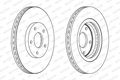 Тормозные диски FERODO DDF1589 Renault Kaleos; Nissan Qashqai, X-Trail, Juke 40206JD00A, 40206JG00A, 402061KC1A