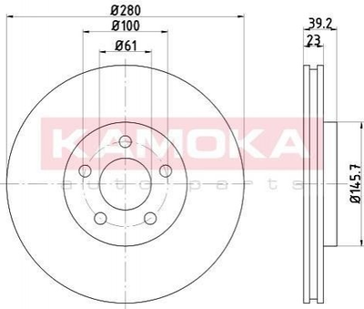 Тормозные диски KAMOKA 103105 Chrysler PT CRUISER 4509994AD, 4509994AA