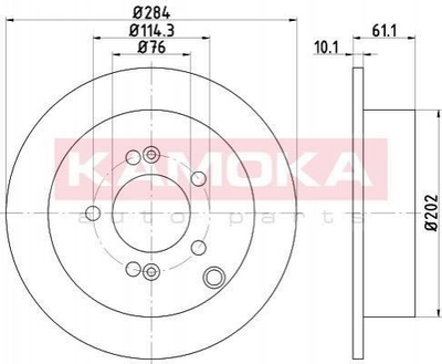 Тормозные диски KAMOKA 103159 Hyundai Trajet, Santa Fe, Tucson, IX35; KIA Sportage 584113A300