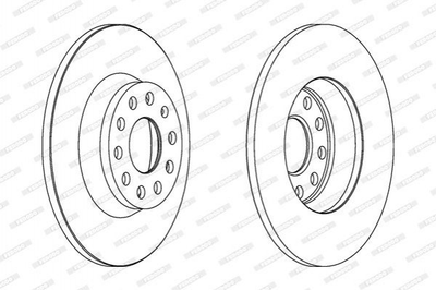 Тормозные диски FERODO DDF1306 Volkswagen Passat, Golf, Touran, Sharan, Scirocco, Jetta, Tiguan, CC, EOS; Skoda Superb, Octavia; Audi A3, Q3; Seat Leon, Toledo 1K0615601AD, 1K0615601M, 5Q0615601G