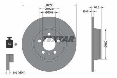 Тормозные диски TEXTAR 92292003 Audi A1 6R0615601, 6R0615601B