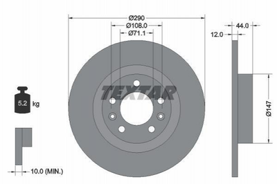 Тормозные диски TEXTAR 92238003 Peugeot 508; Citroen Jumpy 4249G2, 1642773580