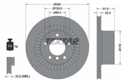 Диски гальмові TEXTAR 92261903 Mercedes G-Class A4634230112, A4634230012, 4634230112