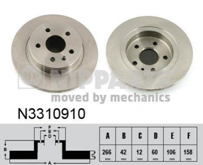 Тормозные диски NIPPARTS N3310910 13502136, 13502135, 13502864