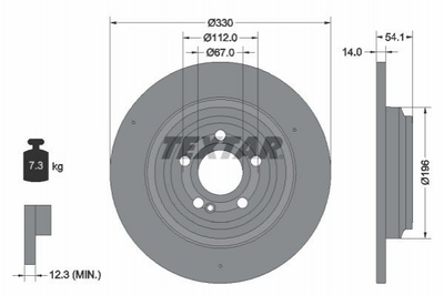 Диски гальмові TEXTAR 92306905 1674238700, A1674238700