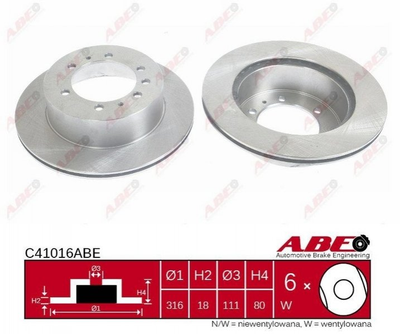 Тормозные диски ABE C41016ABE 4320605J03, 4320605J04, 43206VB000