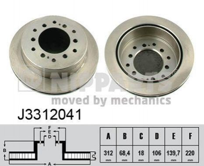 Гальмівні диски NIPPARTS J3312041 4243160130, 4243160190, 4243160200