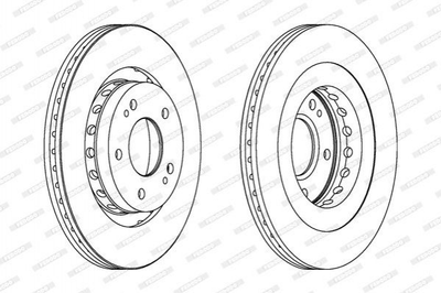 Тормозные диски FERODO DDF1642 Mitsubishi Outlander, Lancer 1606375780, 1611429880, 424958