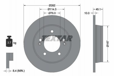 Тормозные диски TEXTAR 92240003 KIA Pro Ceed, Cerato, Ceed, Soul, Seltos; Hyundai I30, Veloster, Elantra, Creta 58411A6300, 584113X300, 584113Y300