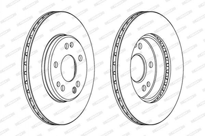 Тормозные диски FERODO DDF181 Mercedes E-Class, C-Class 1244212712, 1244211612, 1294210312