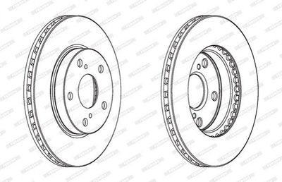 Тормозные диски FERODO DDF1789 Toyota Auris, Corolla; Opel Insignia 4351212670, 4351202220