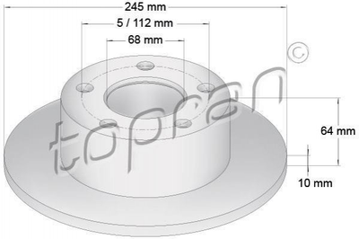 Тормозные диски TOPRAN / HANS PRIES 103757 Volkswagen Passat; Audi A6, 100; Skoda Superb 4A0615601A, 8E0615601