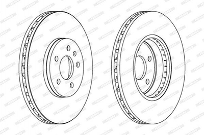 Тормозные диски FERODO DDF1664 Audi A4, A5, Q5, Allroad 8K0615301A