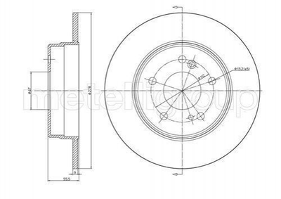 Тормозные диски CIFAM 800277C Mercedes E-Class, C-Class; Chrysler CROSSFIRE 1244230512, 2034230012, 2104230412