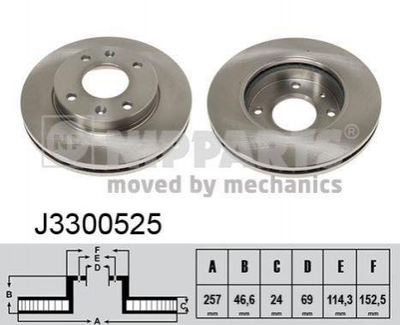 Гальмівні диски NIPPARTS J3300525 517122D300, 517122D310, 5171217000