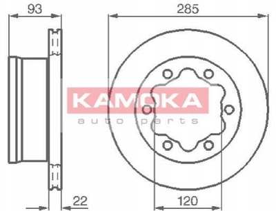 Тормозные диски KAMOKA 103382 Mercedes Sprinter 2D0615601B, 9044230312, 9044230212