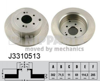 Гальмівні диски NIPPARTS J3310513 584112B000, 584110W000