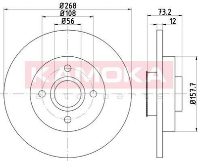 Тормозные диски KAMOKA 1031079 Citroen C4, DS4, Berlingo; Peugeot 308, Partner, 3008, 5008 424946, 424945