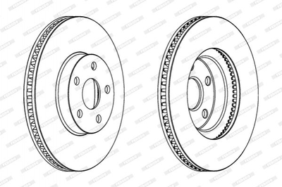 Гальмівні диски FERODO DDF1484C Toyota Celica 4351263010, 4351220711, 4351220710