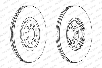 Тормозные диски FERODO DDF1118C Audi A3, TT, A1; Volkswagen Bora, Polo, Golf; Seat Leon, Ibiza, Toledo; Skoda Octavia 8L0615301, 8N0615301A, 6R0615301B