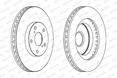 Тормозные диски FERODO DDF1646C Toyota Rav-4, Camry, Auris, Prius; Lexus ES 4351233140, 4351242050, 4351242100