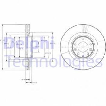 Тормозные диски Delphi BG9104 TD133325X, EH143325XA, EH143325X