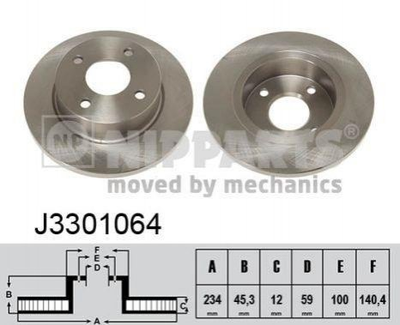 Гальмівні диски NIPPARTS J3301064 402065F001, 402065F003