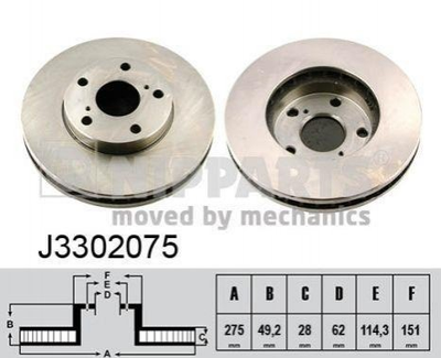 Гальмівні диски NIPPARTS J3302075 4351206020, 4351206030, 4351206040