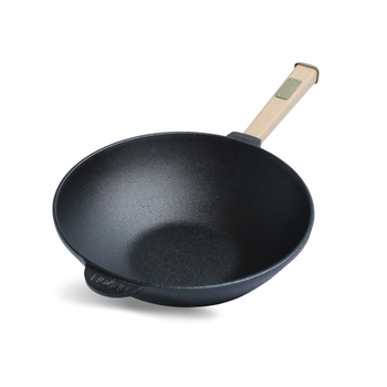 Сковорода чавунна з дерев`яною ручкою WOK 2,2 л