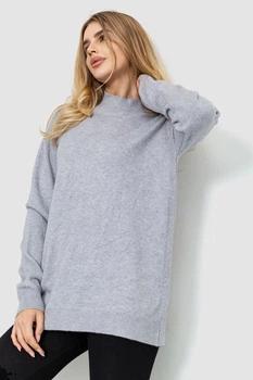 Жіночий светр в'язаний колір сірий oversize 204R179