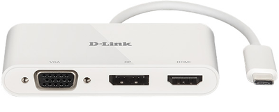 Wieloportowa przejściówka D-Link DUB-V310 3-in-1 USB-C do HDMI/VGA/DisplayPort (DUB-V310)