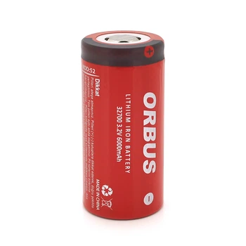 Аккумулятор 32700 LiFEPO4 ORBUS 32700-48G, 6000mAh,3.7V, RED/GREY, Q120