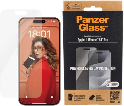 Szkło hartowane Panzer Glass Classic Fit do Apple iPhone 15 Pro (5711724028069)