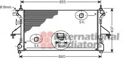 Радиатор охлаждения двигателя Van Wezel 40002304 Peugeot Boxer; Citroen Jumper; Fiat Ducato 1349196, 1349196080