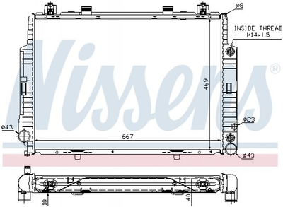 Радиатор охлаждения двигателя NISSENS 62716A Mercedes S-Class 1405001003, 1405001403, 1405001603