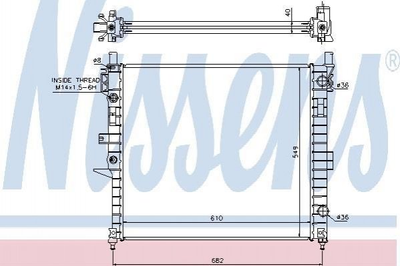 Радіатор охолодження двигуна NISSENS 62787A Mercedes M-Class 1635000103, A1635000103