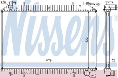 Радиатор охлаждения двигателя NISSENS 62976A 214007C700, 214107C002, 214109C602