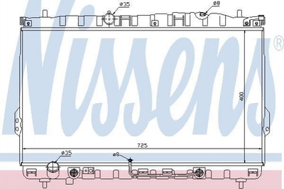 Радиатор охлаждения двигателя NISSENS 67033 Hyundai Trajet 253103A200, 253103A201, 253103A202